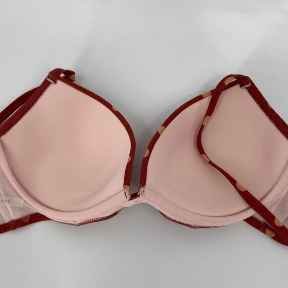 Shade & Shore Bikini Top Size 34C Mahogany Polka Dot Swim Lightly Lined - Picture 4 of 9
